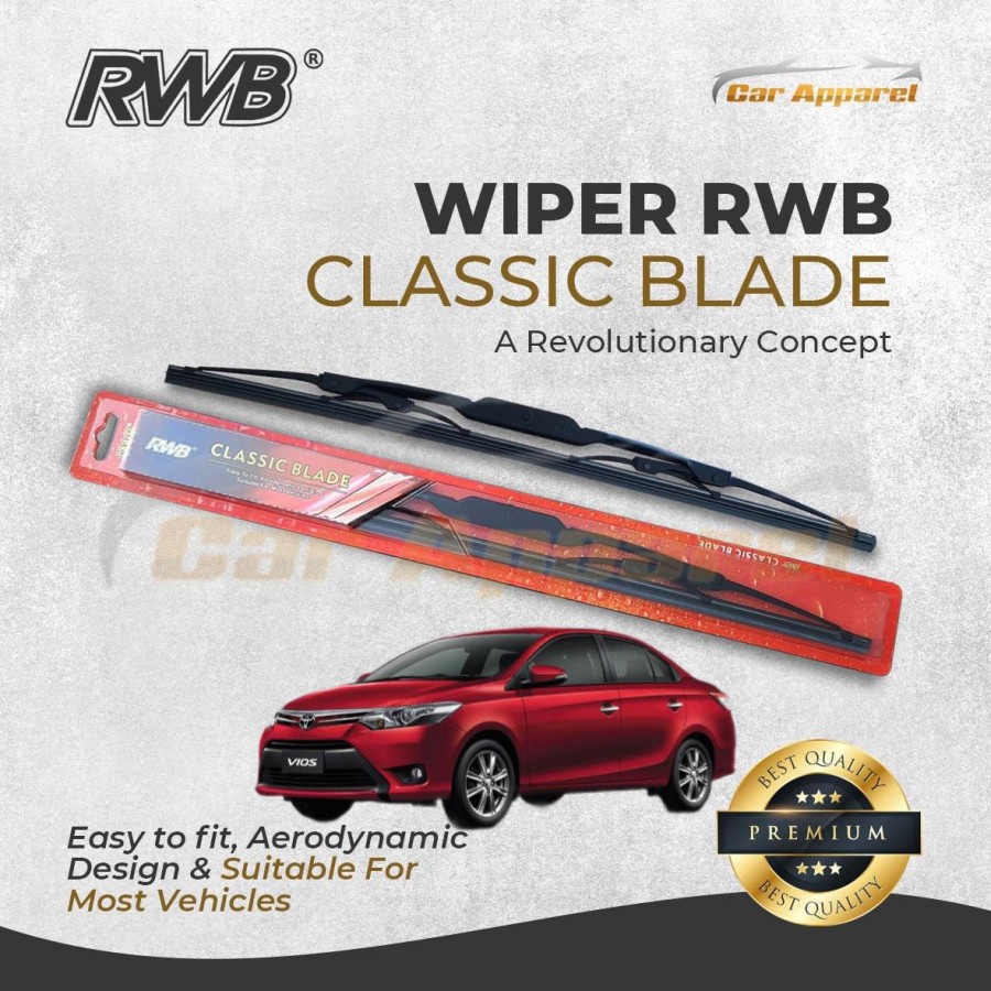 RWB Classic Wiper Vios Gen 3 2014-2021 / Windshield Vios Gen3 2 Pcs