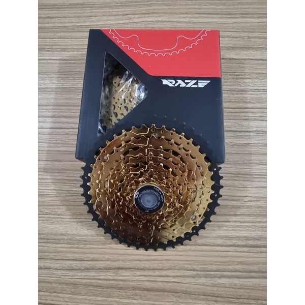 SPROKET CASSETTE SLUP FREEWHEEL RAZE 9SP 9 SPEED 11-46T GOLD