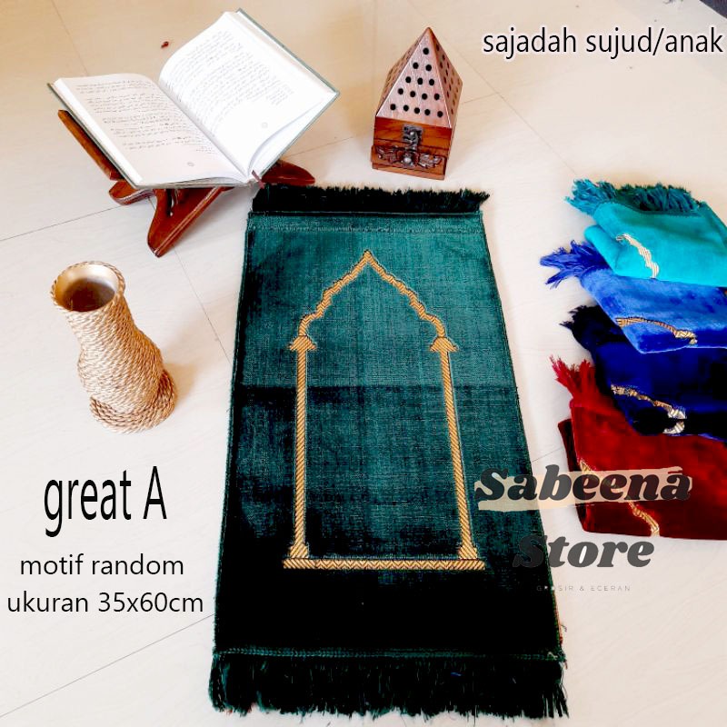 Sajadah anak/muka Sajadah Turkey  Motif Polos Ukuran 35x60 Premium Sajadah Turki