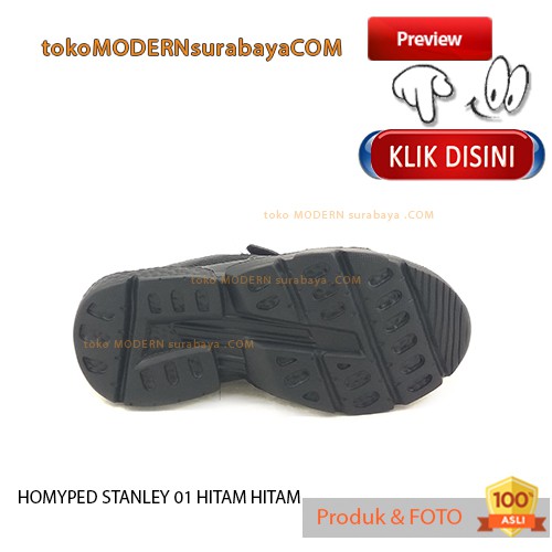 HOMYPED STANLEY 01 HITAM HITAM Sepatu Berhadiah Mainan Cakra