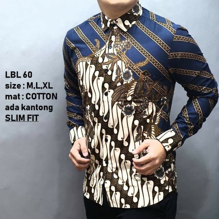 Kemeja Batik Pria Lengan Panjang Slim Fit Baju Batik Hem Batik Pria Lbl60 Shopee Indonesia