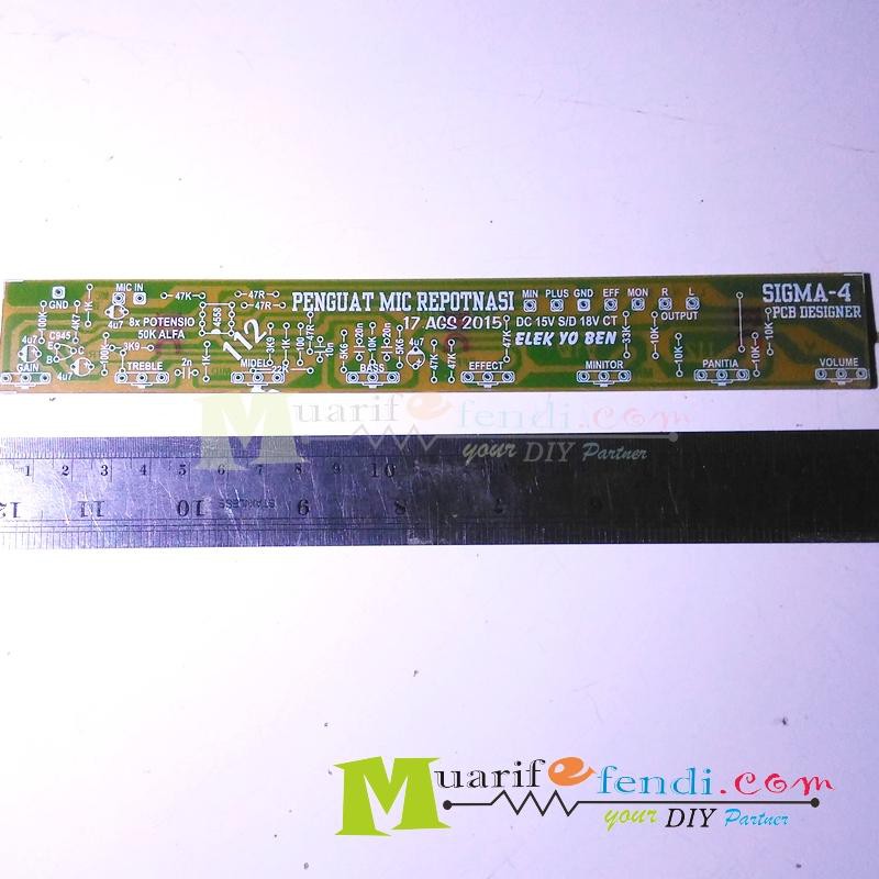 PCB mixer penguat mic 8 potensio repotnasi