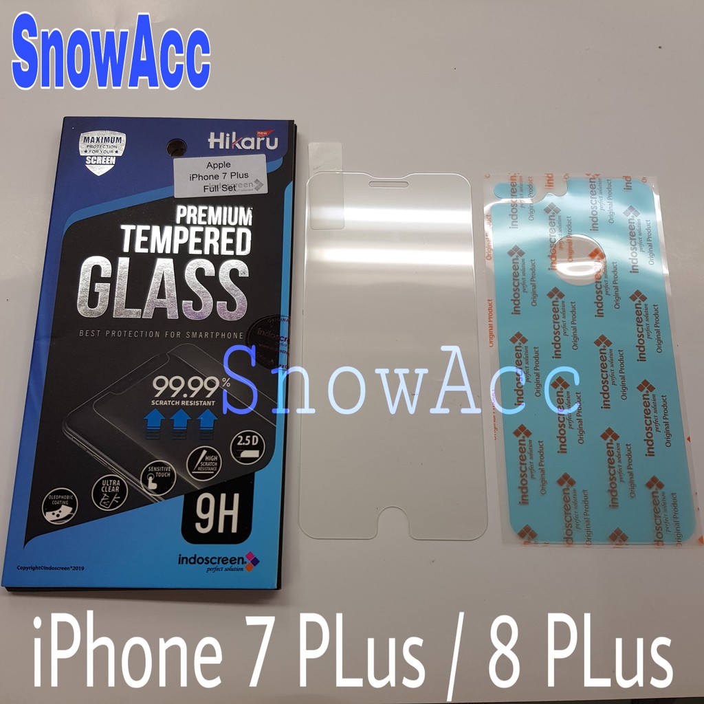 Tempered Glass Hikaru iPhone 7 Plus / Iphone 8 Plus Anti Gores Kaca Free Screen belakang