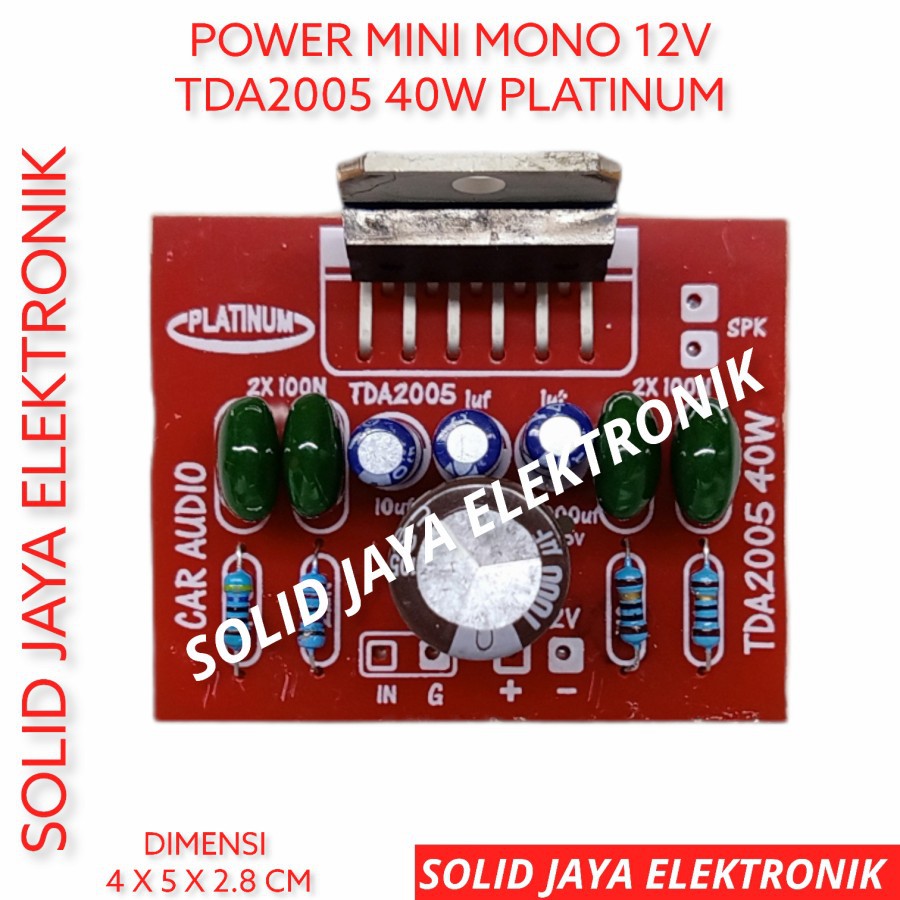 KIT MINI COMPO 12V 40W TDA2005 KIT POWER AMPLI AMPLIFIER MINI MOBIL AKI ACCU 12 V PLATINUM TDA 2005