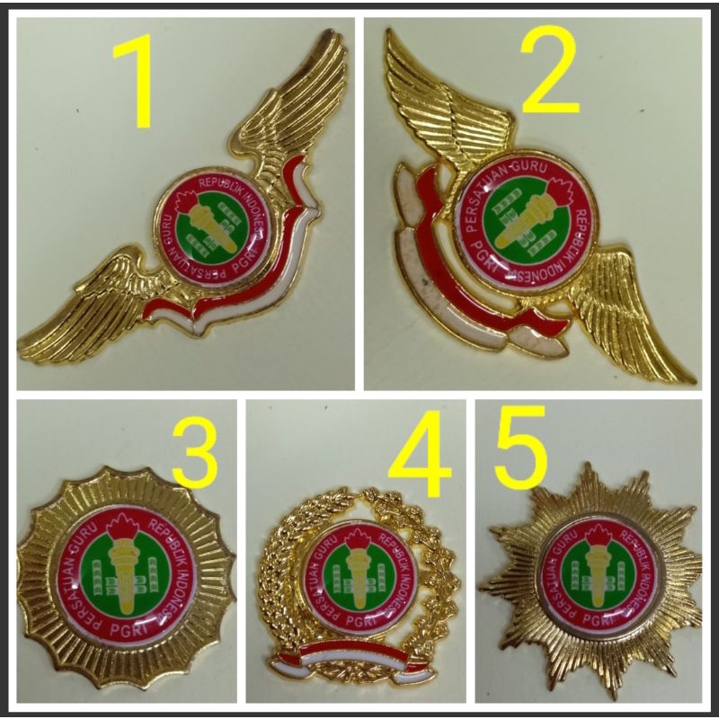 PIN PGRI PADI KAPAS MATAHARI BINTANG WING PENITI