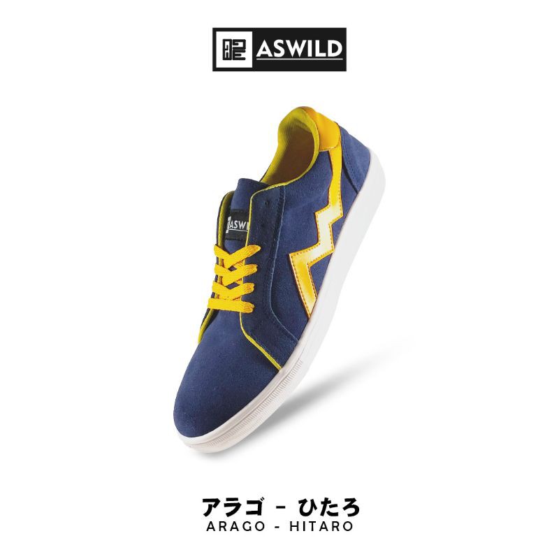 Aswild Store - Hitaro Navy Yellow White Low | Sepatu Pria | Sneakers