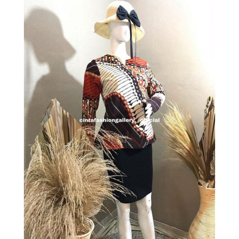 atasan batik wanita lengan panjang