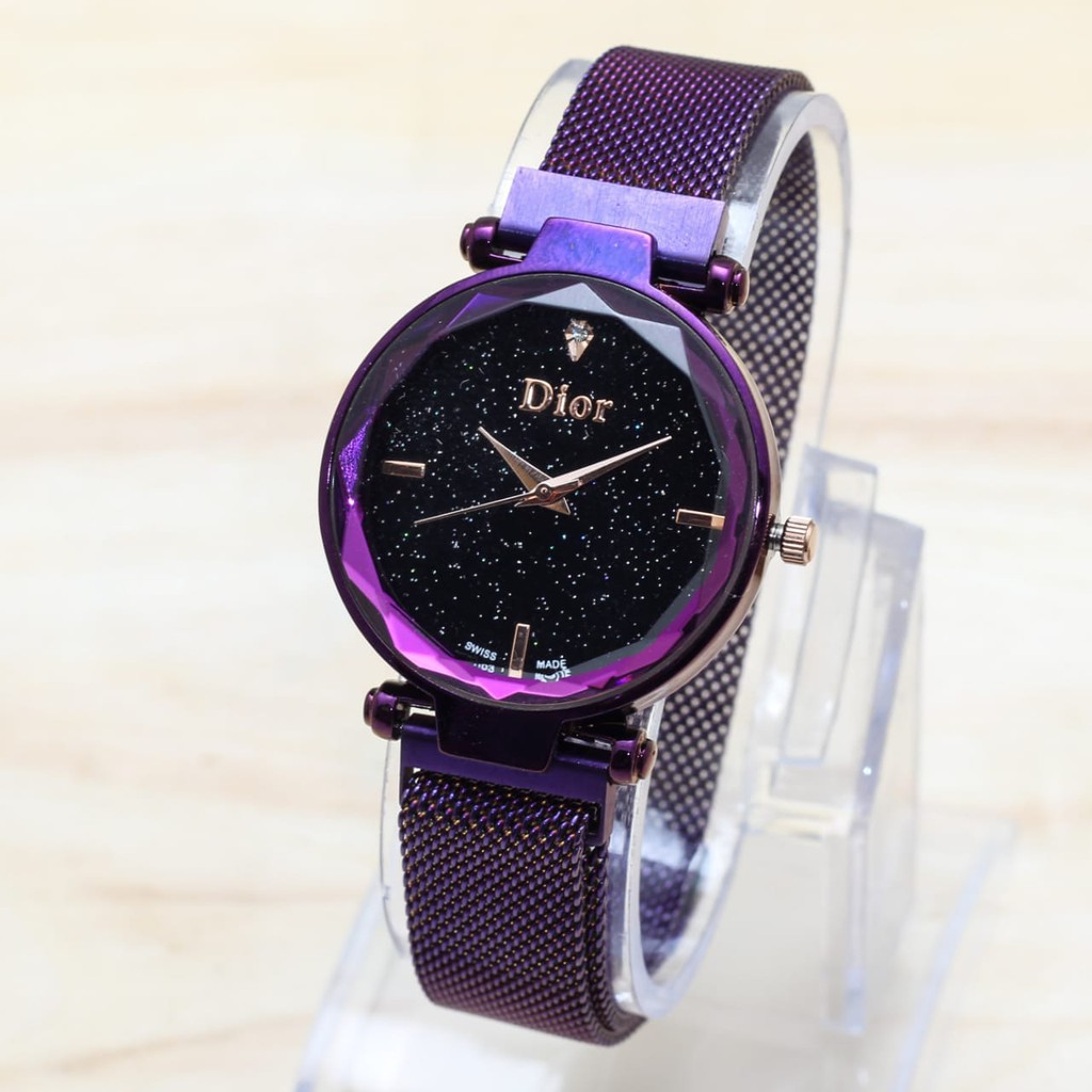 8 WARNA FREE BOX & BATERAI CADANGAN JAM TANGAN MURAH WANITA DIOR RANTAI PASIR MAGNET PREMIUM / DR005
