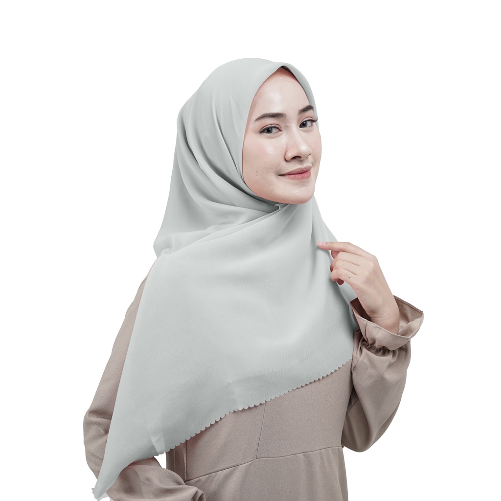 Hijab Segiempat Laser cut-Light Grey