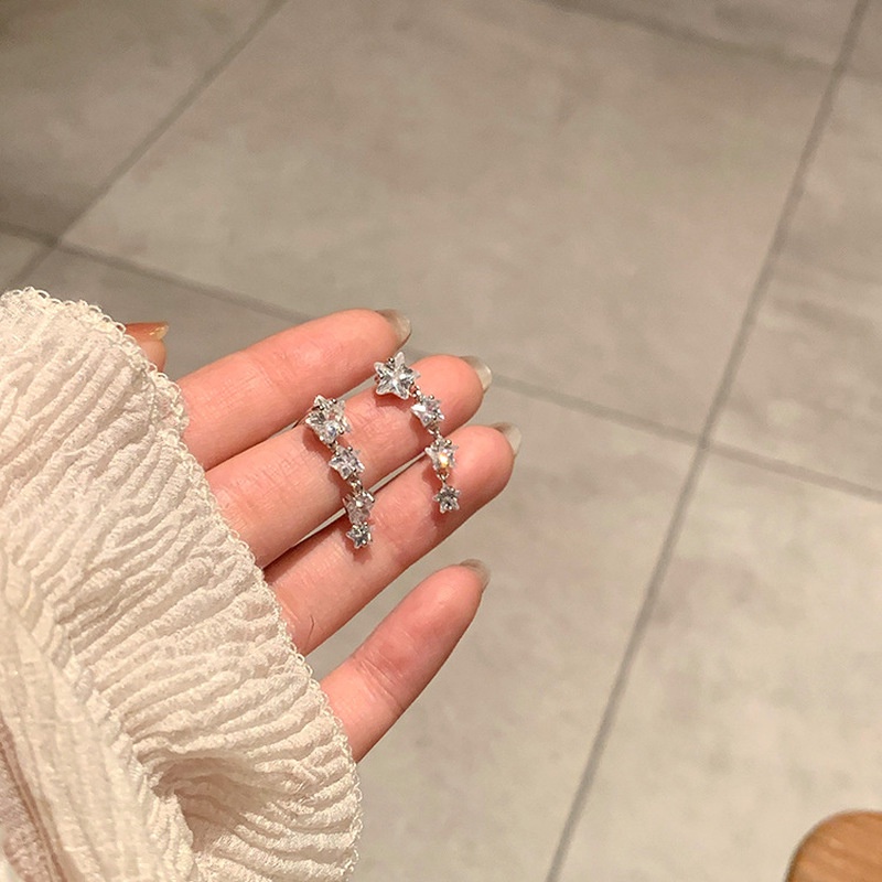 Anting Rumbai Mutiara Berlian Imitasi Gaya Korea Untuk Wanita