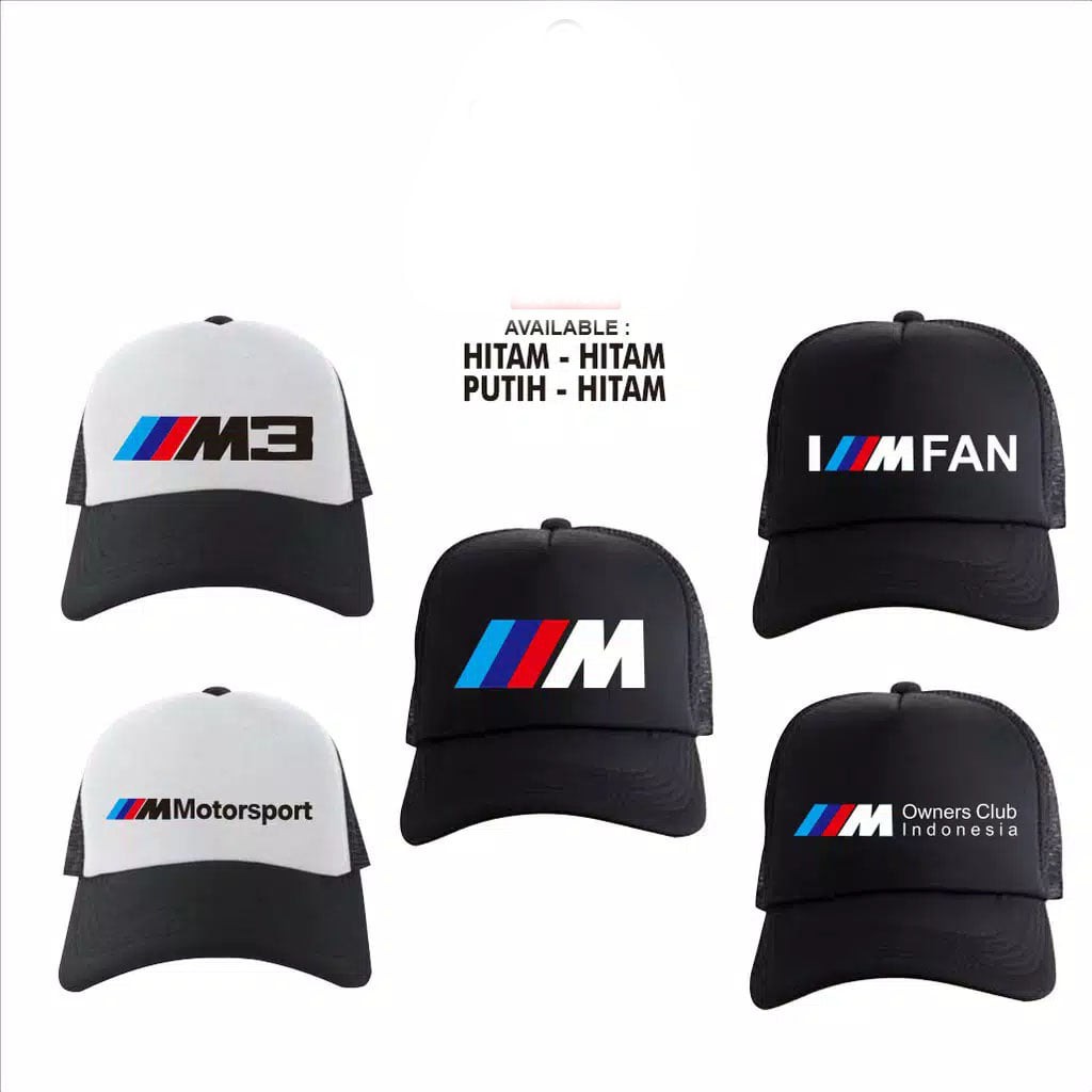 topi mobil bmw club / topi casual keren / trucker hat / topi jaring bmw