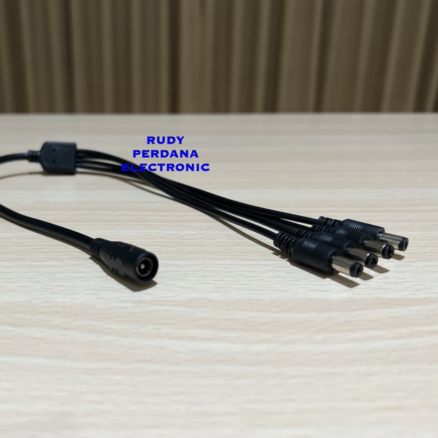 KABEL JACK DC 5.5x2.1 MM FEMALE TO MALE CABANG 4 CUMI SPLITTER 40 CM