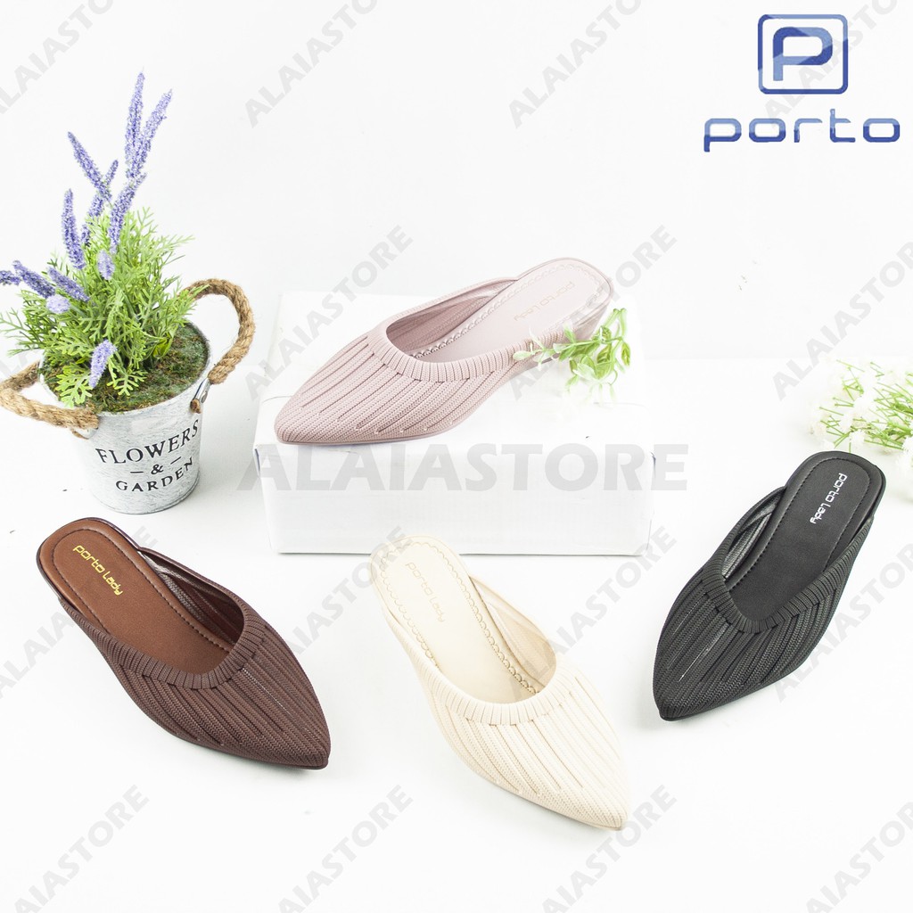 Sandal Sepatu Jelly Mules Jelly wanita - Porto Lady DTA size 36/40 / sandal slop wanita hak 3,5cm