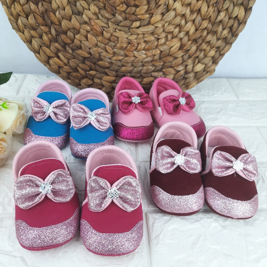 [TAMAN SEPATUKU] SEPATU TRENDY MURAH PREWALKER ANAK PEREMPUAN MOTIF PITA 0-12 Bulan FPX07