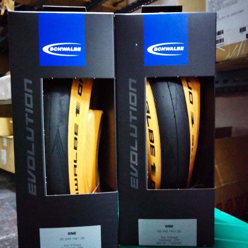 ban luar brompton schwalbe one 16x1.35 tan wall original