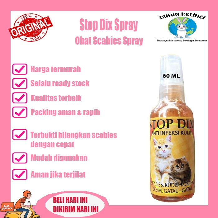 Obat Scabies KUCING KELINCI Stop Dix Spray