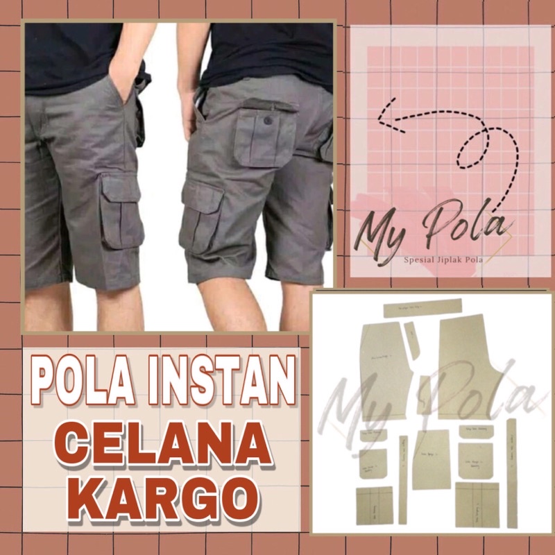 [COD] Pola instan celana kargo - pola celana mypola - pola jiplak celana kargo