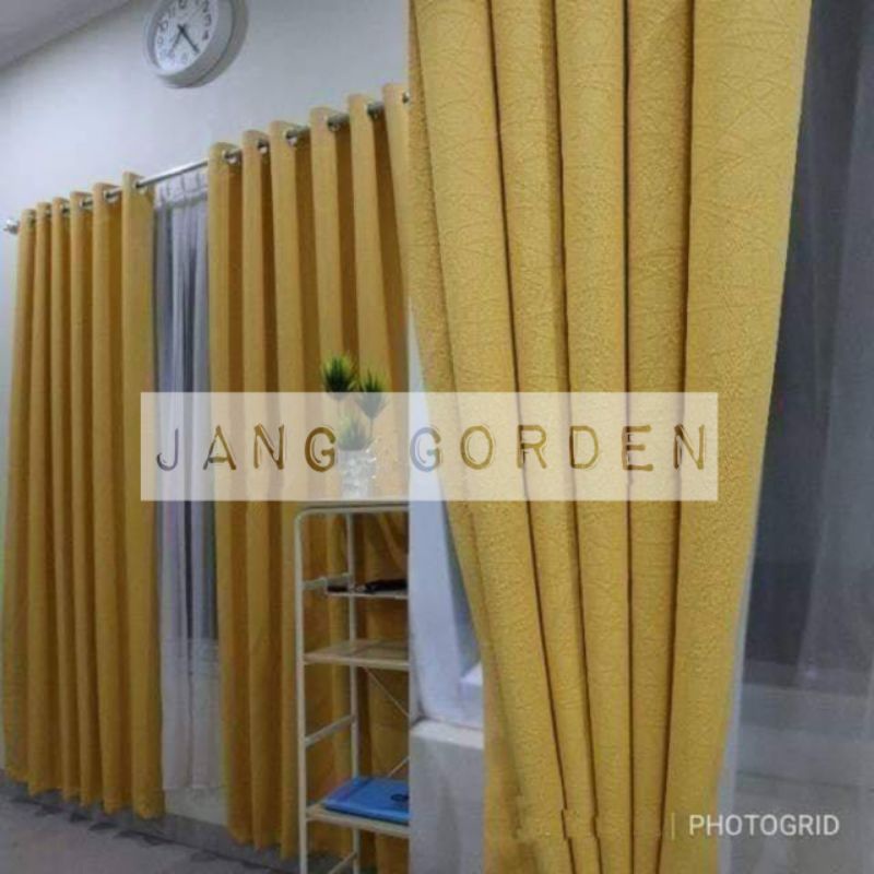 Gorden jendela / pintu / blackout polos kuning / Minimalis