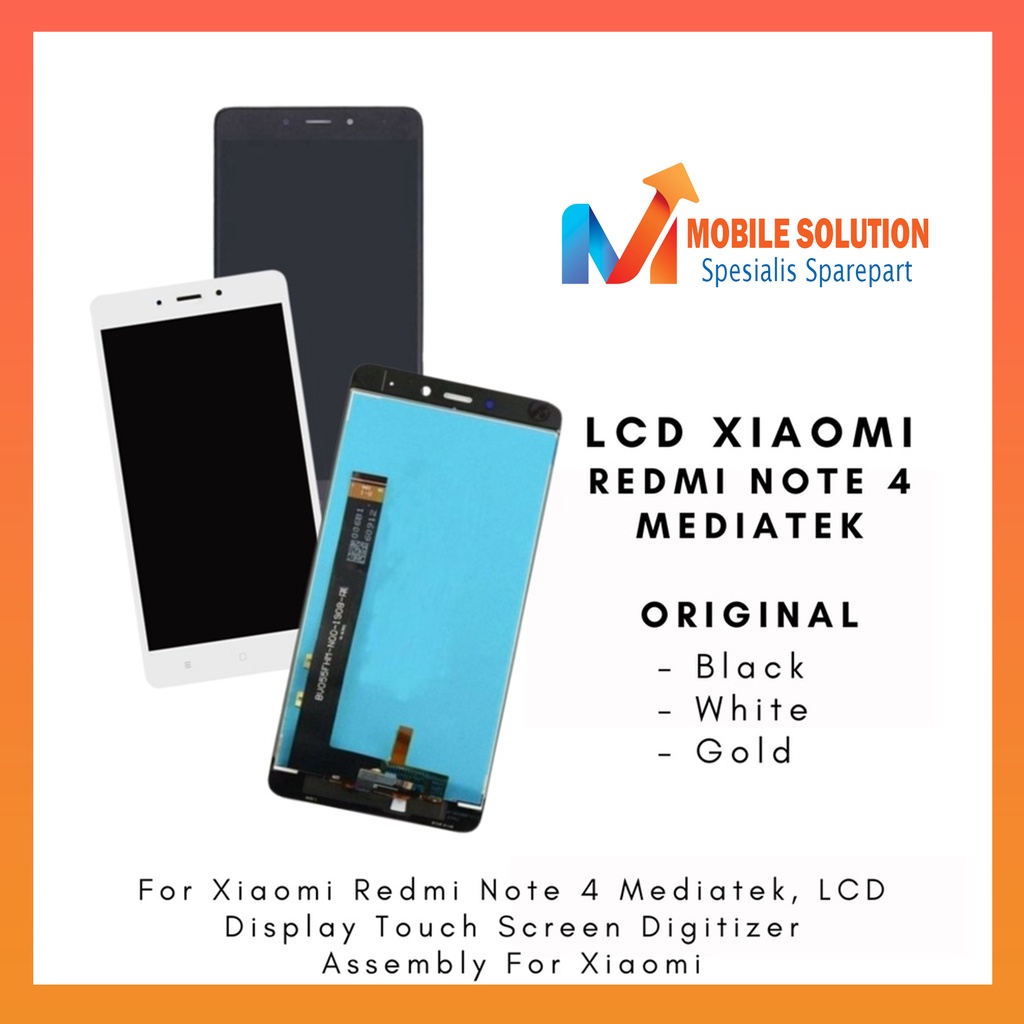 Grosir LCD Xiaomi Redmi Note 4 Processor Mediatek ORIGINAL 100% Fullset Touchscreen Garansi 1 Bulan + Packing / Bubbel