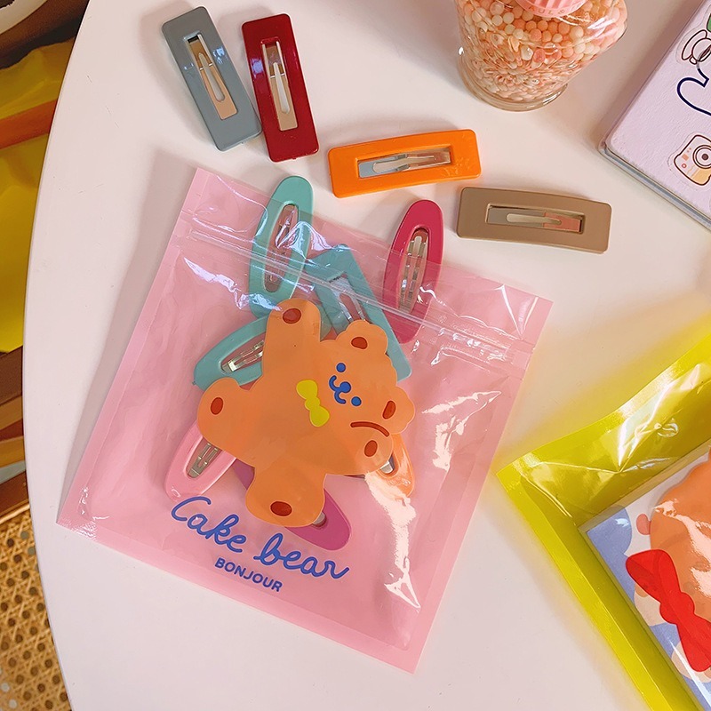 Roselife Tas Ritsleting Penyimpanan Beruang Kartun Lucu Untuk Cookies Makanan Ringan Stationery Organizer Sealing Pouch Souvenir Tas Hadiah Kecil