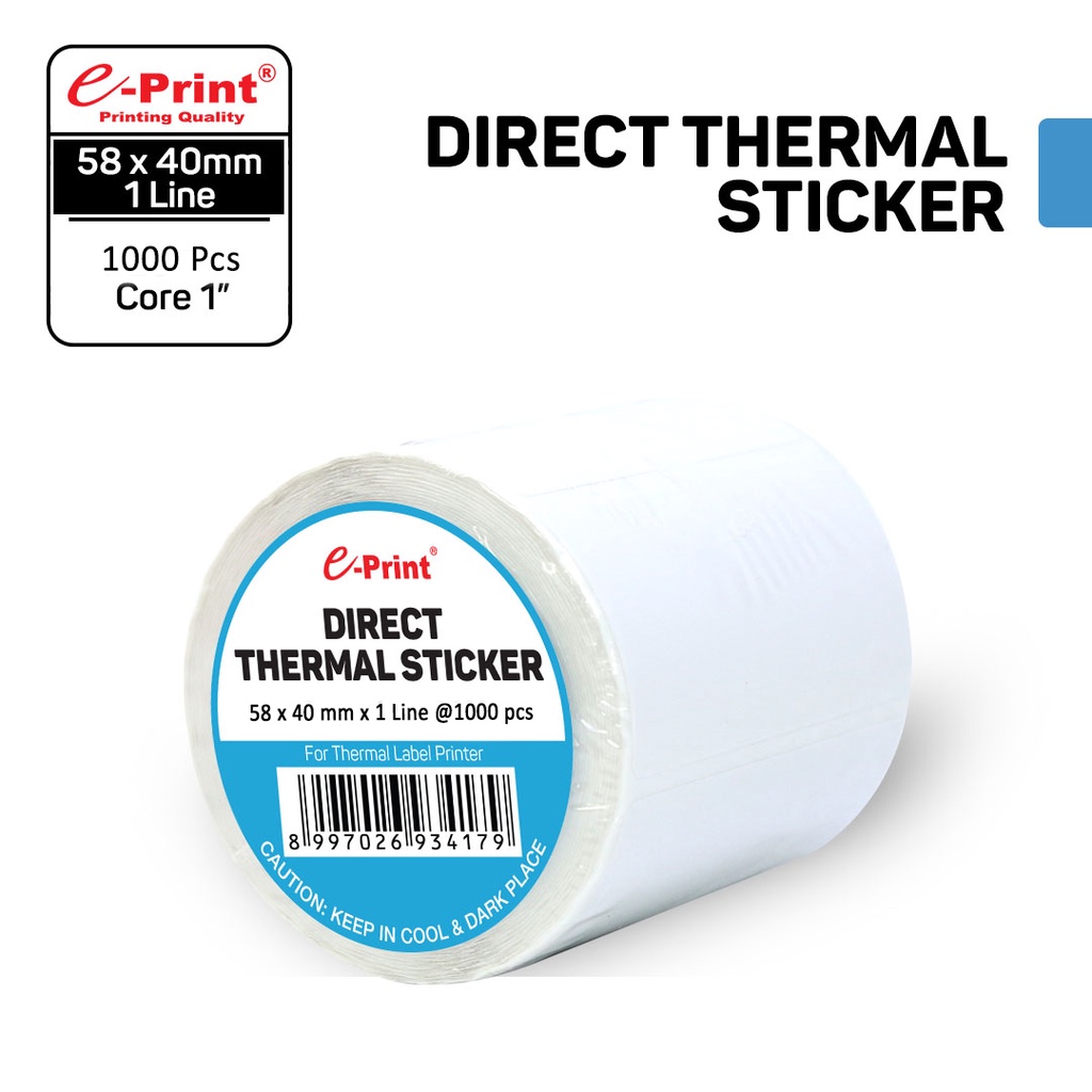 

e-Print Direct Thermal Sticker Label Barcode 58 x 40 mm