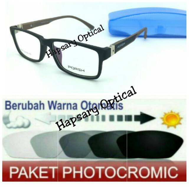 PAKET HEMAT : Frame Kacamata Pria Sporty + Gratis LENSA photocromic / Lensa Berubah Otomatis