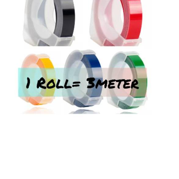 

rmy Refill Tape label maker 3embossing 9mm (untuk Dymo,Motex,Cidy) merk CIDY o17➝