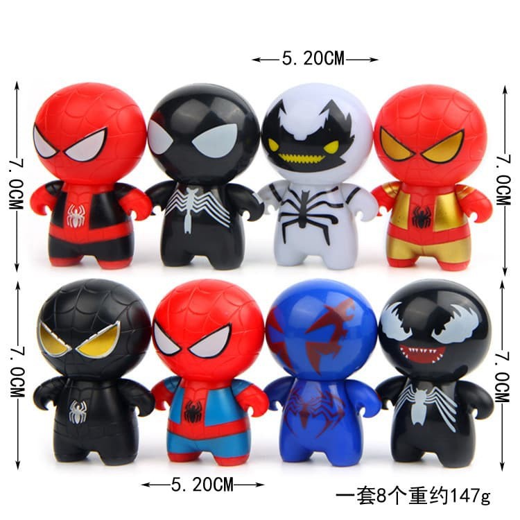 8 pcs/set Figure Spiderman Funko KWS Topper Kue