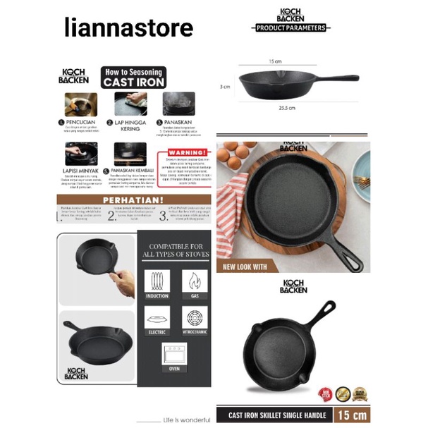Jual Cast Iron Koch&Backen Cookware 15 cm ( WAJIB BACA DESKRIPSI