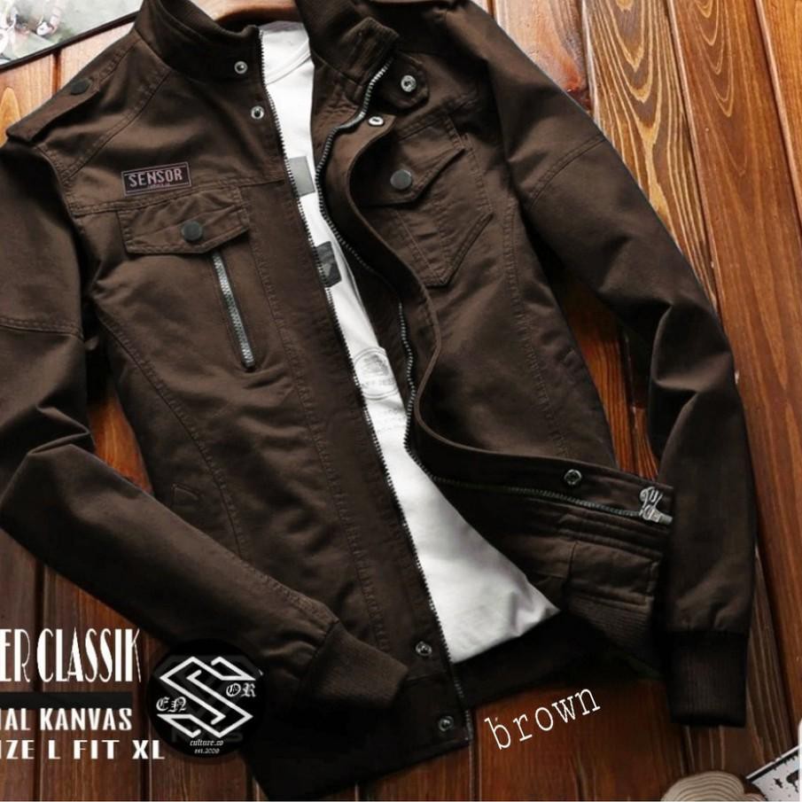 Jaket Bomber Bahan Kanvas 4 warna  Kuning Kunyit Hijau  Army  