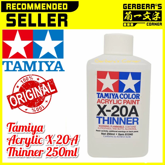 Thinner Tamiya Acrylic Thinner X20A X-20A 250Ml Cat Kuas Airbrush Gundam Kit