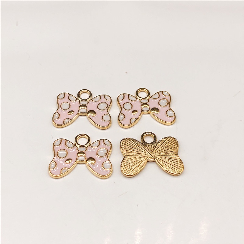 4pcs Manik-Manik Enamel Bentuk Bunga Bahan Alloy Metal Untuk Membuat Perhiasan Gelang DIY