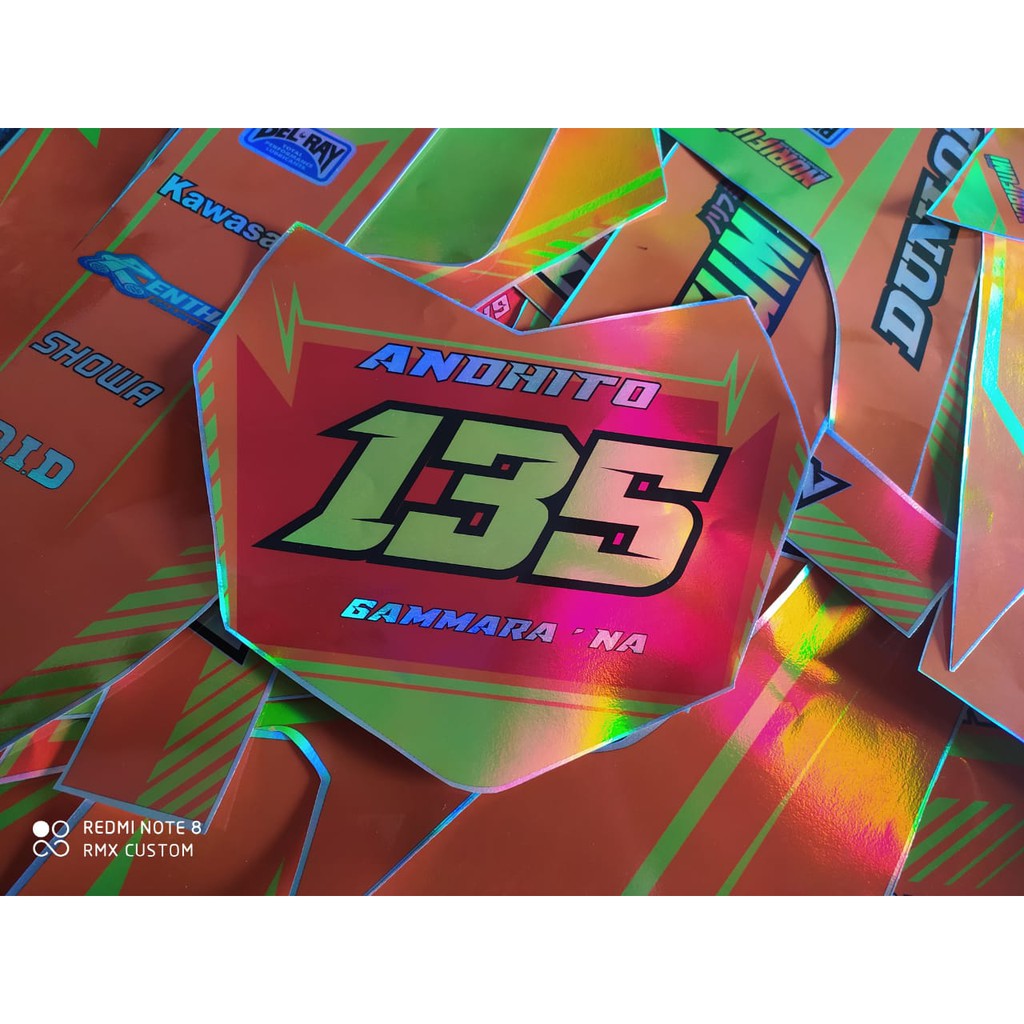 DECAL STIKER KLX 140 HOLOGRAM FULLBODY (001) HIJAU MERAH