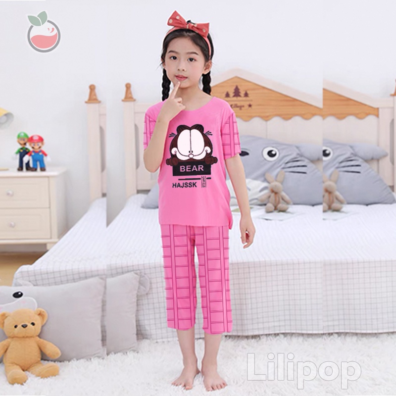 Baju Tidur Anak 3/4 Perempuan dan Laki Usia 1 - 7 Tahun Stelan Celana