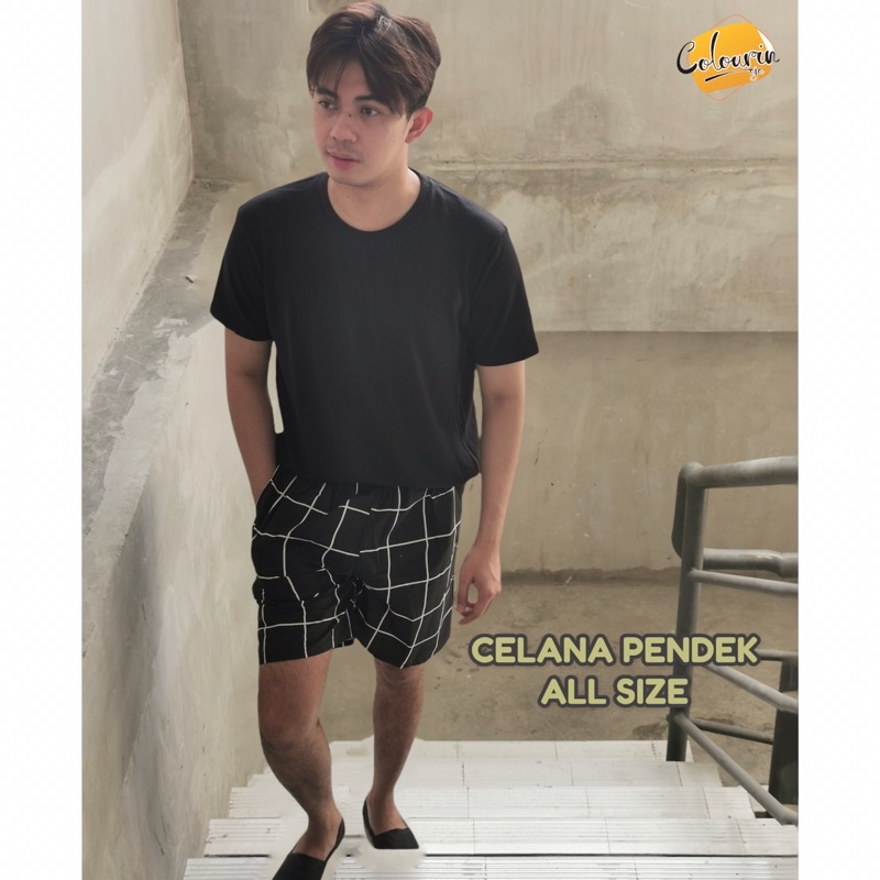 COLOURINAJA Celana pendek unisex - Celana santai - Celana tidur - Celana boxer - Celana kolor