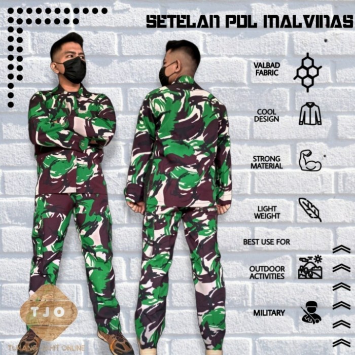 TERMURAH- setelan pdl tni malvinas / setelan pdl malvinas bahan valbet - malvinas, M