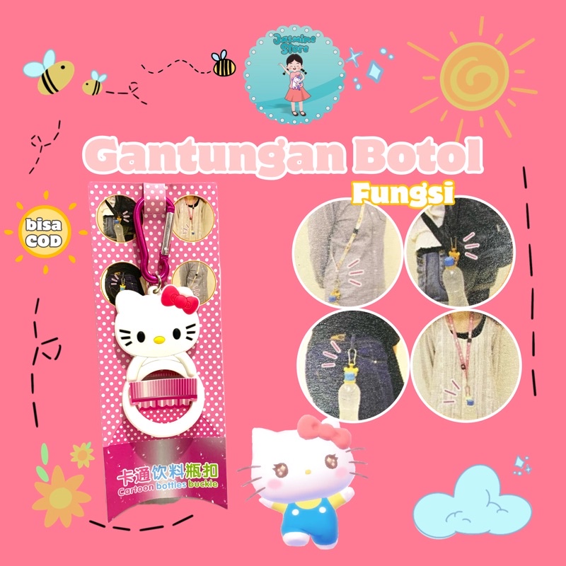 Gantungan Pengait Cantolan Buckle Botol Air Minum Mineral Multifungsi/Gantungan Botol Minum Hellokitty