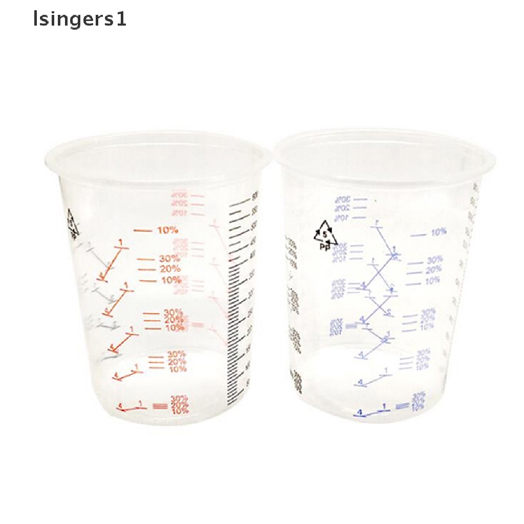 (lsingers1) 10pcs Cup Plastik 600ml Untuk Mencampur Cat