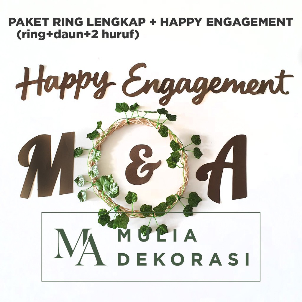 Ring Rotan Lingkaran Dekorasi Backdrop Lamaran Nikahan + Inisial Huruf - Ring Lengkap