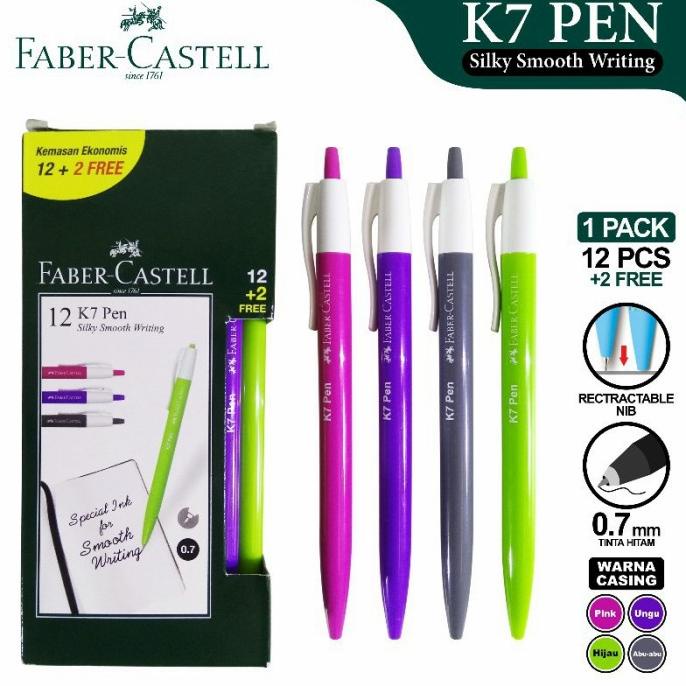 

Pulpen K7 Pen 0,7 Faber Castell Black Ink Slmh5