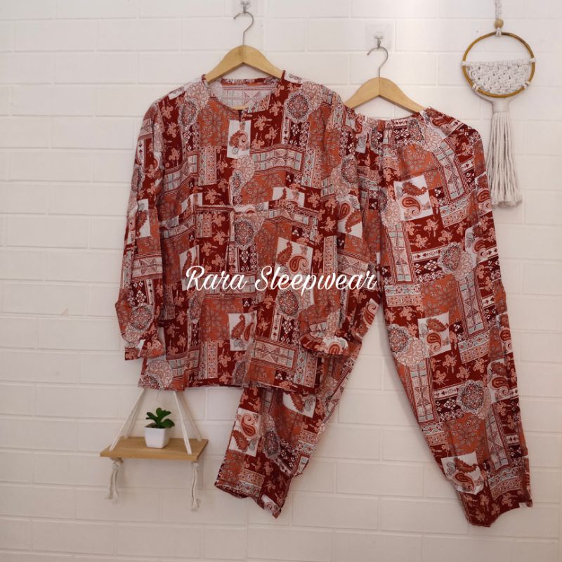 Piyama Baby Doll Lengan Panjang Busui, One Set BabyDoll Rayon, Piyama Rayon PP