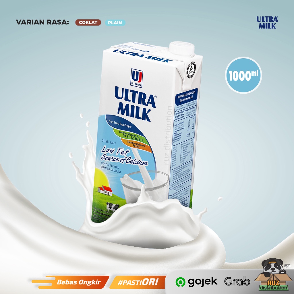 Susu Ultra Milk Low Fat 1000ml - Ultra Milk Low Fat 1 Liter