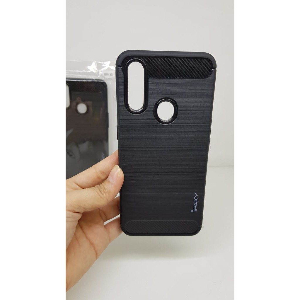 iPaky Carbon Oppo A31 6.5 inchi Slim Fit Carbon Soft Case Oppo A8 Fiber Multi Carbon ANTI MELAR