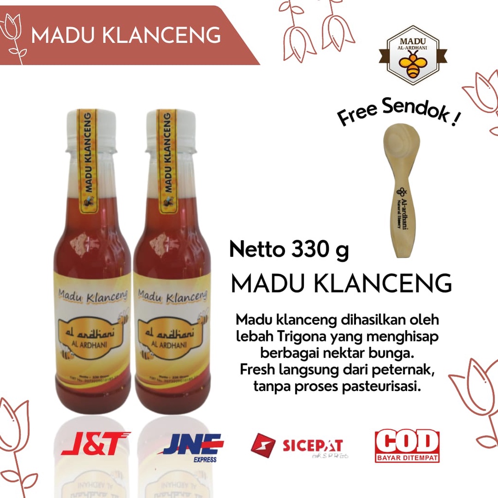 

PROMO TERBATAS Madu Klanceng Asli ORIGINAL 100% Murni Madu Trigona Al-ardhani 330 gram