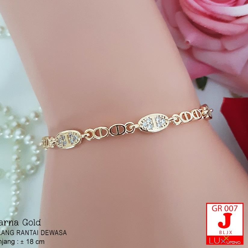 Paling Diminati.. GR 007 Gelang Wanita Dewasa Perhiasan Wanita Lapis Emas Imitasi Gelang Tangan wani