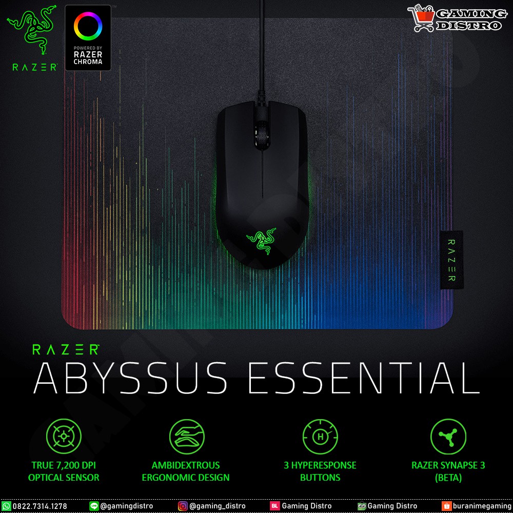 Mouse Gaming Razer Abyssus Essential Chroma - Mouse Razer Abyssus RGB