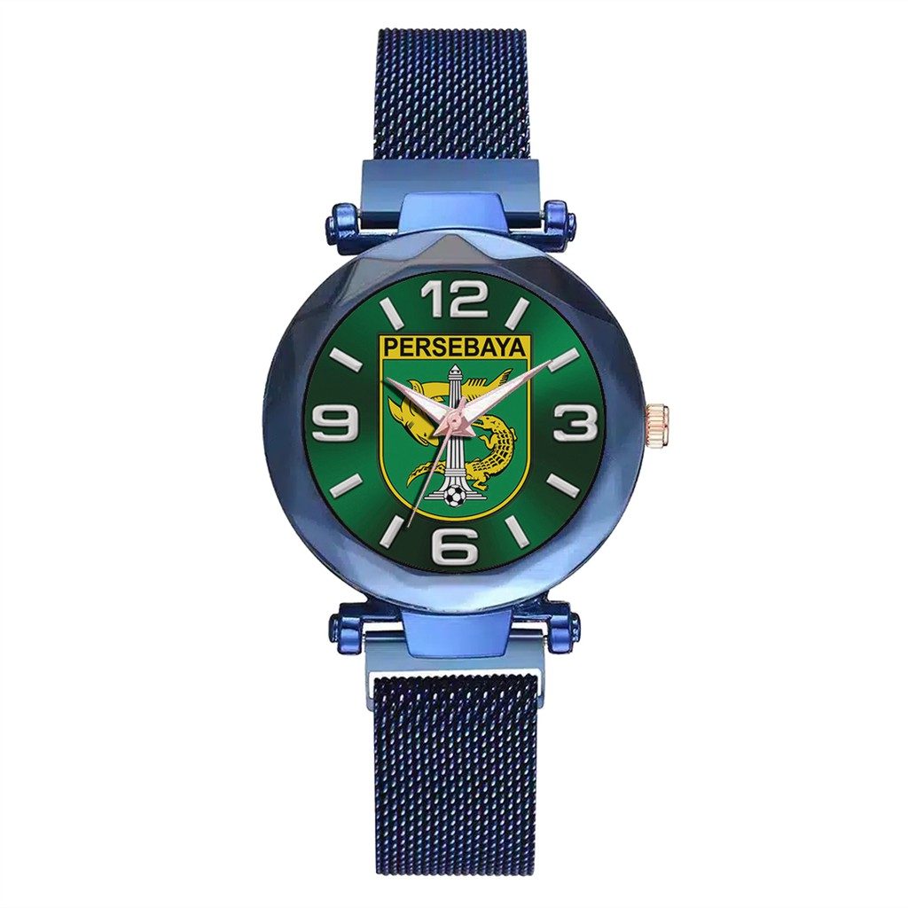 Jam Tangan Wanita Custom - PERSEBAYA MOTIF 15 Free Box &amp; Batre Cadangan