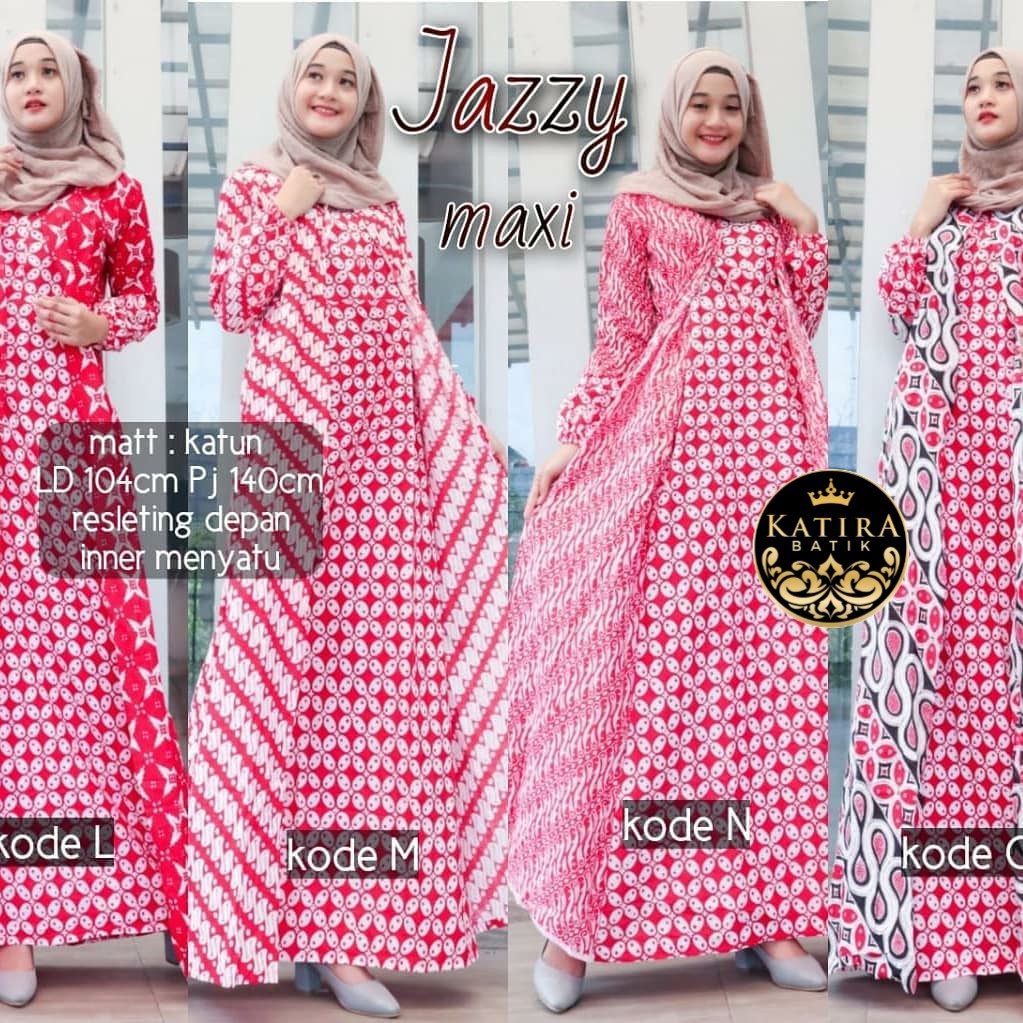 GAMIS JAZZY MAXI MERAH GAMIS JUMBO XXXXL GAMIS WANITA GAMIS BATIK GAMIS SYARI DASTER GAMIS BATIK SOL