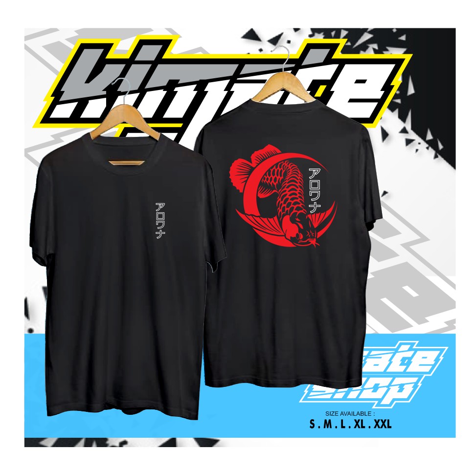 KAOS / BAJU / T-SHIRT AROWANA FISH KANJI V2 KAOS IKAN HIAS ARWANA MURAH - ANKYCLOTH