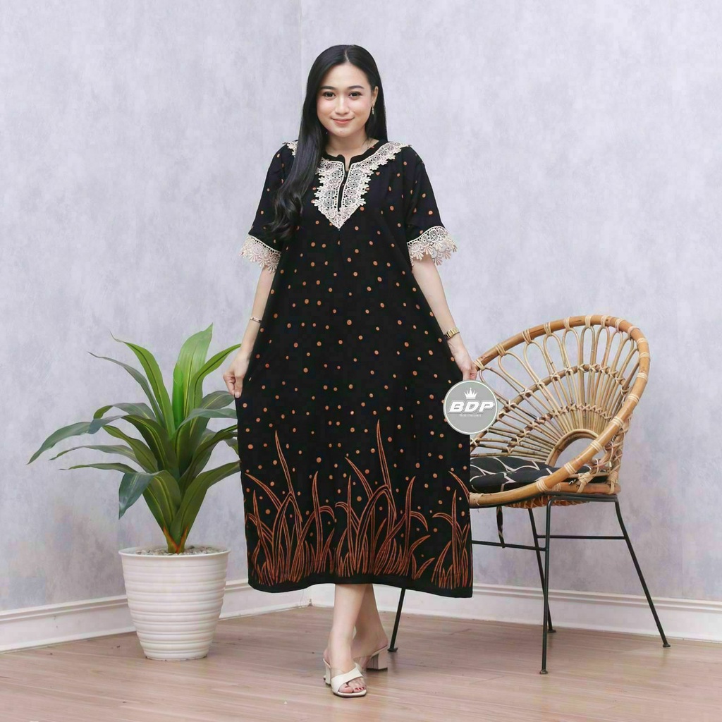 Dianputri - Daster Arab Zeema | Rayon Super Grade A | Resleting Depan Busui | Renda Milo Ori-6